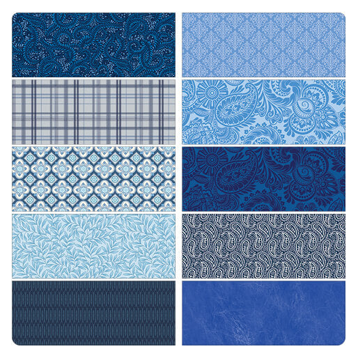 Color Elements Blue 10pc Fat Quarter Bundle