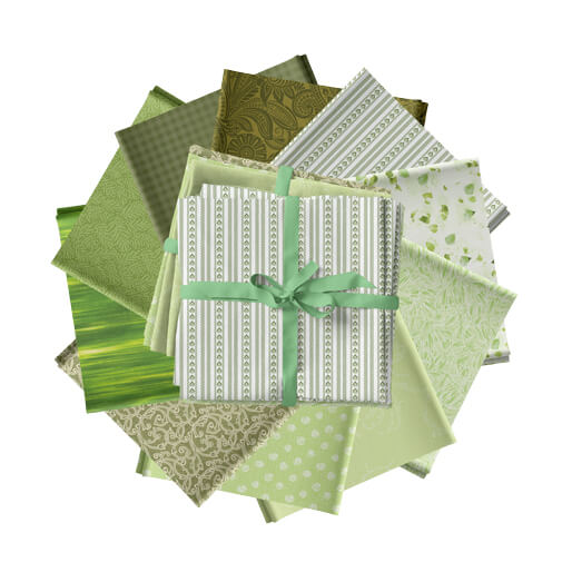 Color Elements Green 10pc  Fat Quarter Bundle