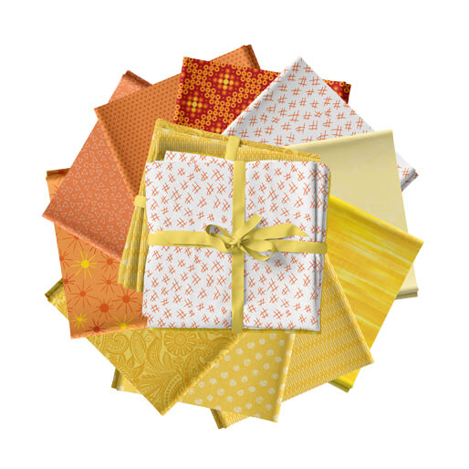 Color Elements Orang/Yelow 10pc Fat Quarter BundleQ