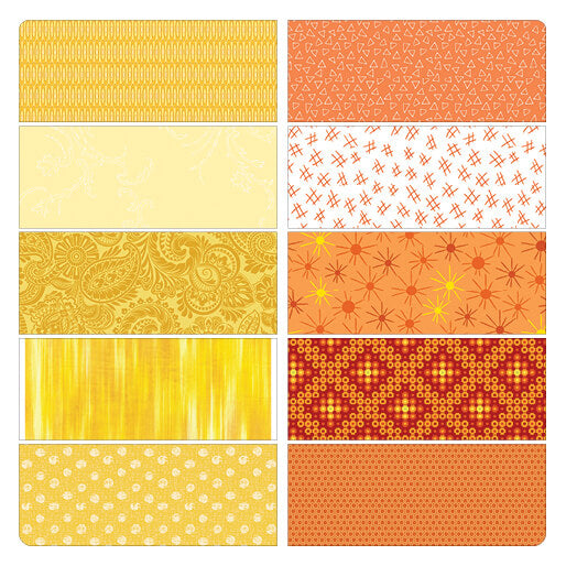 Color Elements Orang/Yelow 10pc Fat Quarter BundleQ