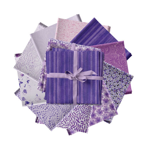 Color Elements Purple 10pc  Fat Quarter Bundle