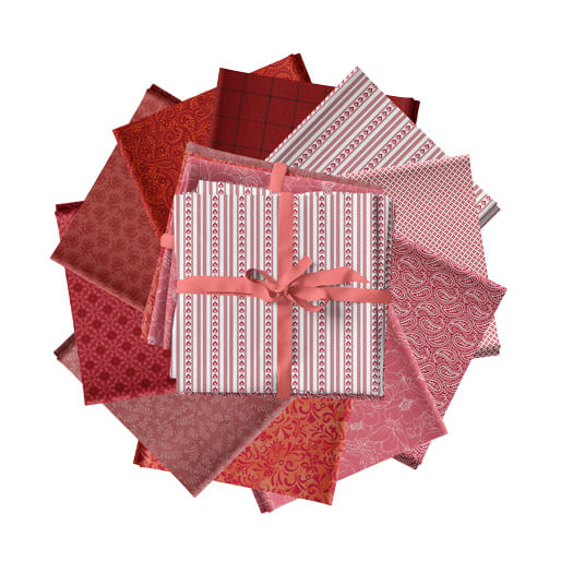 Color Elements Red 10pc  Fat Quarter Bundle