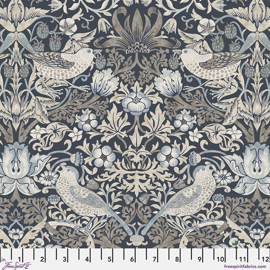 *Pre-order* Strawberry Thief - Charcoal || Morden Cotton Lawn