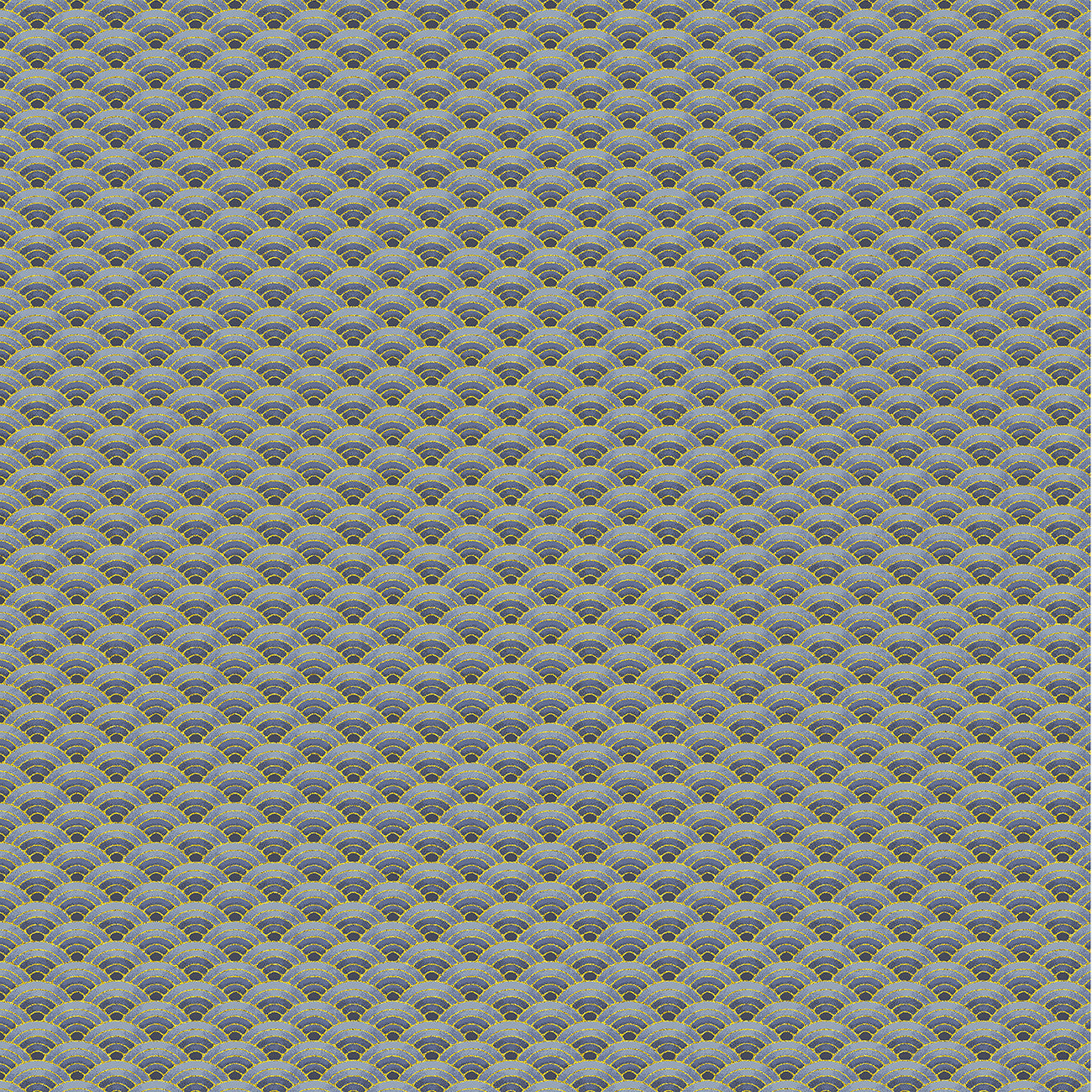 Grey Japanese Seigaiha Metallic