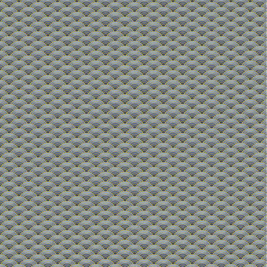 Grey Japanese Seigaiha Metallic