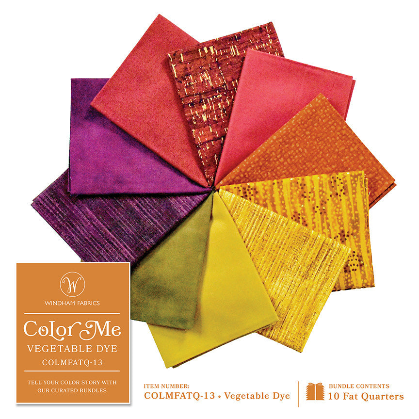 Color Me Vegetable Dye Fat Quarters Bundle, 10pcs