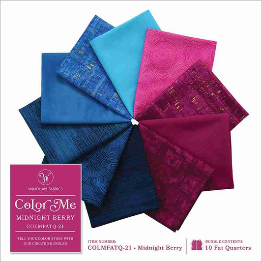Color Me Midnight Berry Fat Quarters Bundle, 10pcs