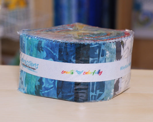 Batiks New York Shop Hop 2.5 Inch Rolie Polie, 40 Pcs.