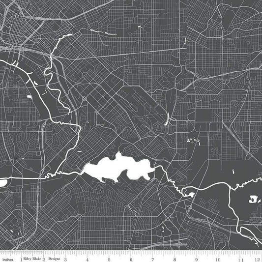 Destinations Map Charcoal