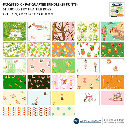 Heather Ross Studio Edit Fat Quarter Bundle, 28pcs