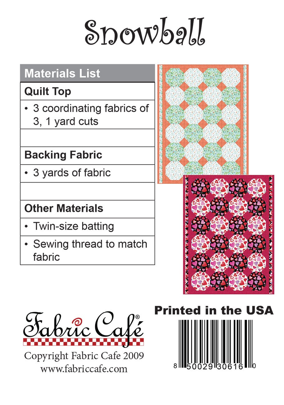 Snowball 3 Yard Quilt Pattern