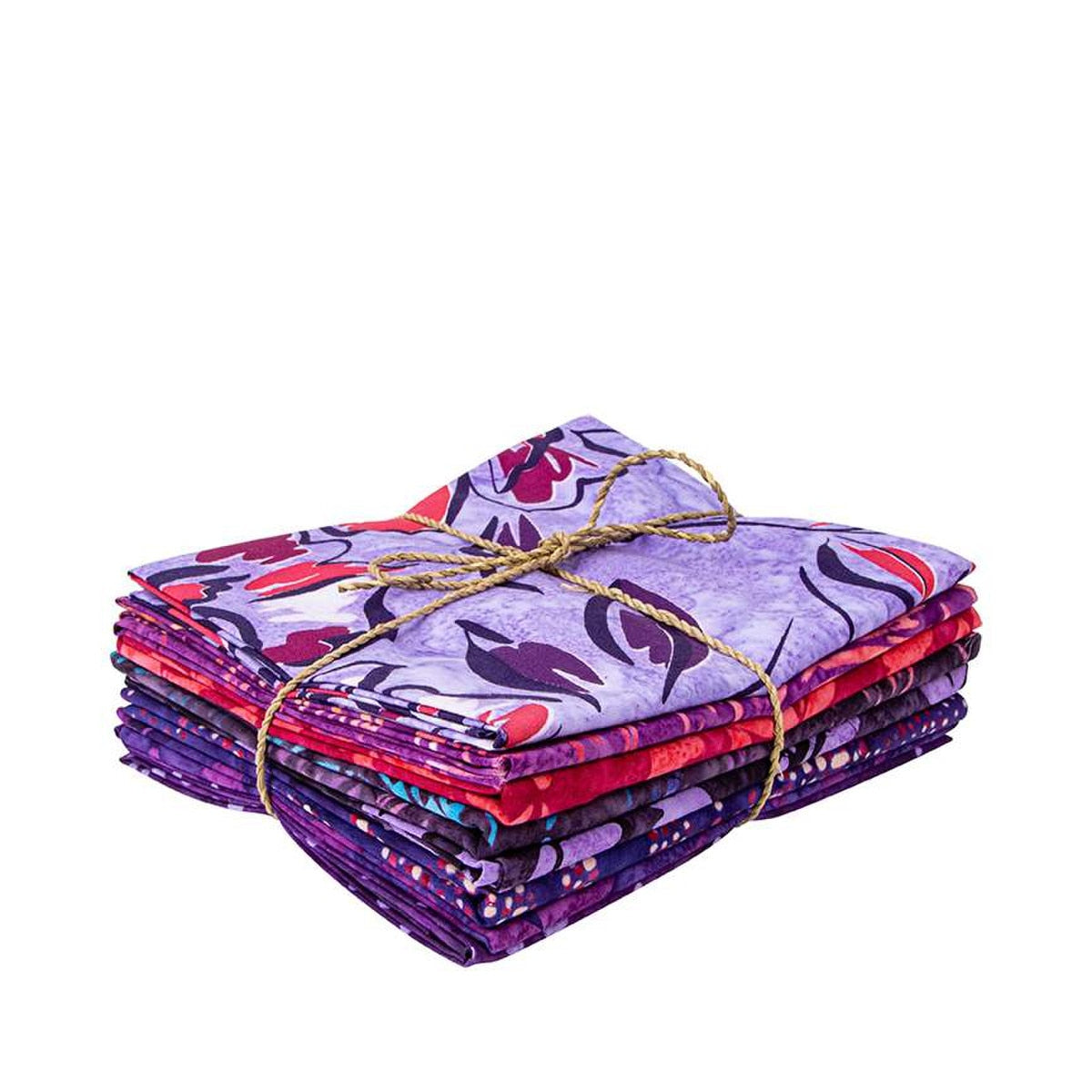 Batiks A Nod to Mod Purple Fat Quarter Bundle C, 8 Pcs.