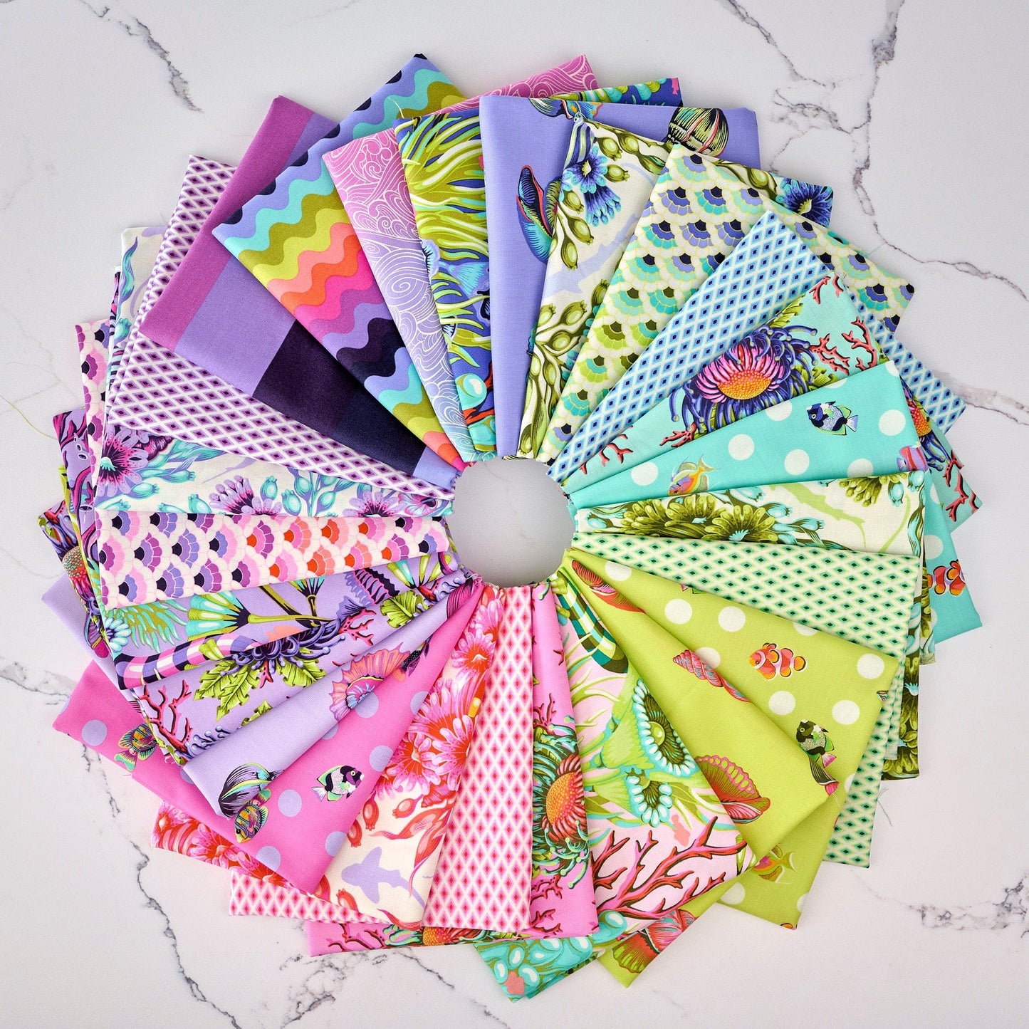 *Pre-order* Tula Pink - Floral Reef - 10" Charm Pack - 42pc || Floral Reef