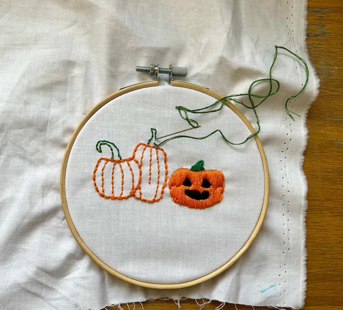 Intro to Hand Embroidery sewing and quilting class at Keaton Quilts
