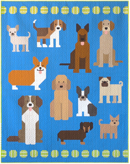 Quilt Kit: Dog Park by Elizabeth Hartman feat. Kona® Cotton and Essex