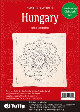 SASHIKO WORLD Hungary Rose Medallion