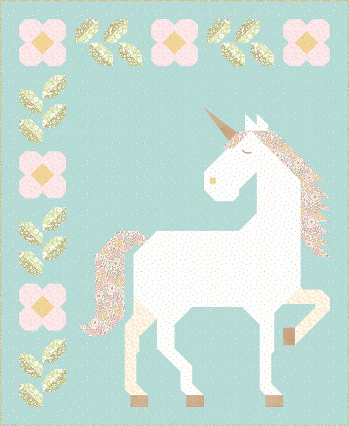 Unicorn Garden Quilt Kit - Little Posies