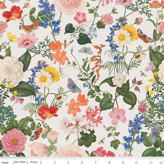Nature’s Portrait 58/60“ Linen Floral Natural