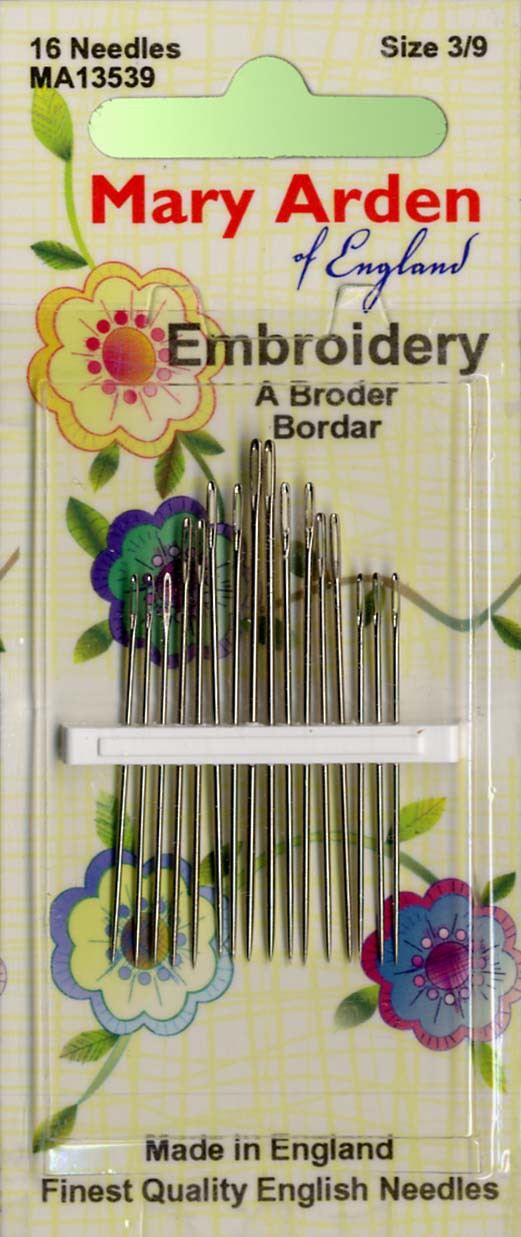 Mary Arden Embroidery/Crewel Needles Sz 3/9 16ct