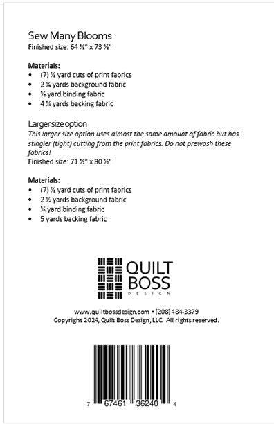 Sew Many Blooms by Quilt Boss Design