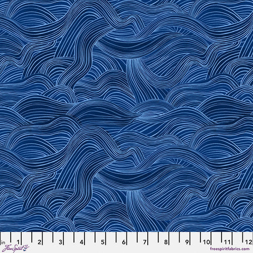 Watercolor Waves - Dark Blue