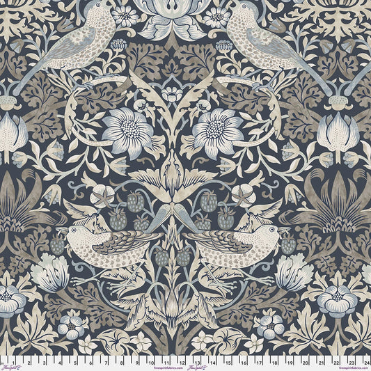 *Pre-order* Backing Fabric - Strawberry Thief - Charcoal || Morden