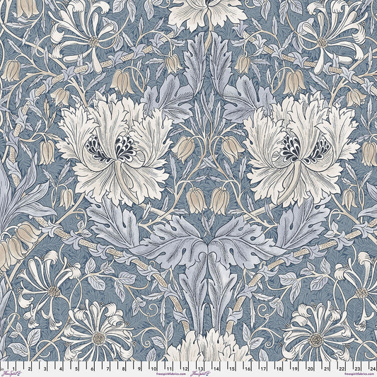 *Pre-order* Backing Fabric - Honeysuckle & Tulip - Indigo || Morden