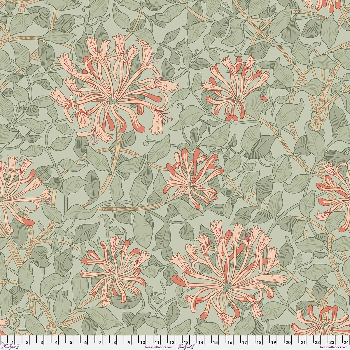 *Pre-order* Backing Fabric - Honeysuckle - Coral || May Morris