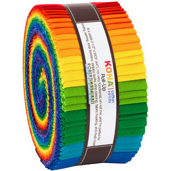 Kona Cotton - Bright Rainbow Palette - 2.5" Jelly Roll
