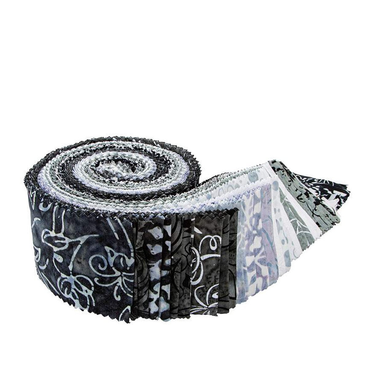 Expressions Batiks Achromatic Dance 2.5 Inch Rolie Polie, 40 Pcs.