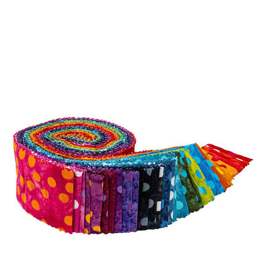 Expressions Batiks Neon Pop 2.5 Inch Rolie Polie, 40 Pcs.