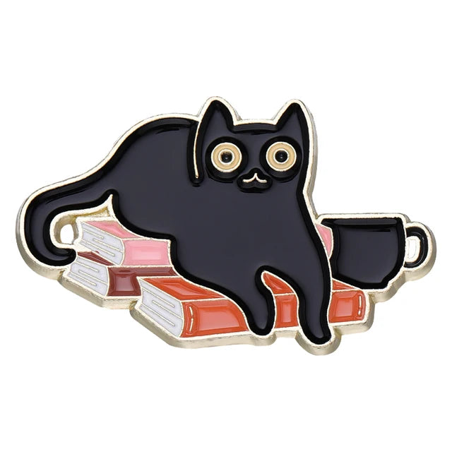 'Cat Book' Enamel Pin