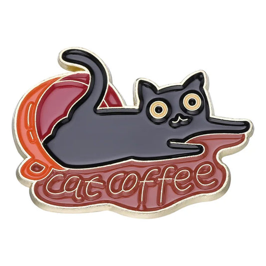 'Cat Coffee' Enamel Pin