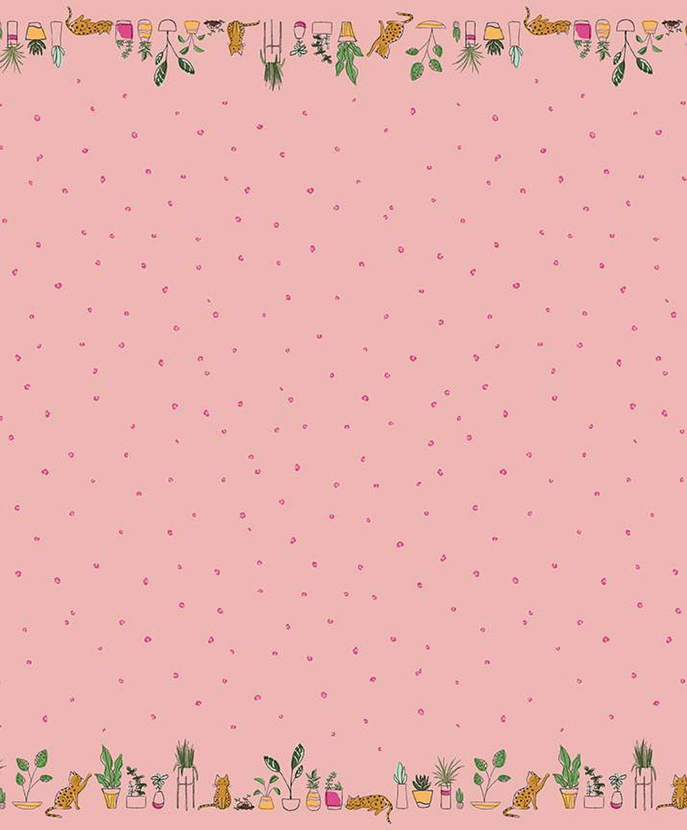 Leafy Keen Border Print Pink Sparkle