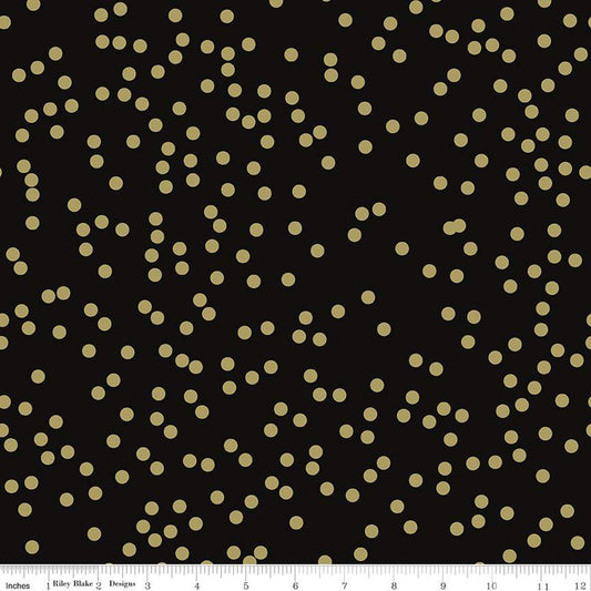 Confetti - Black w Gold Sparkle