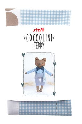 Coccolini DIY Animal Doll Fabric Panel 22x29.5in Teddy