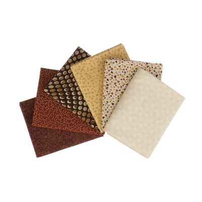 Stof Natural Brown Fat Quarter Bundle 6pk