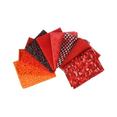 Stof Red Orange Fat Quarter Bundle 9pk