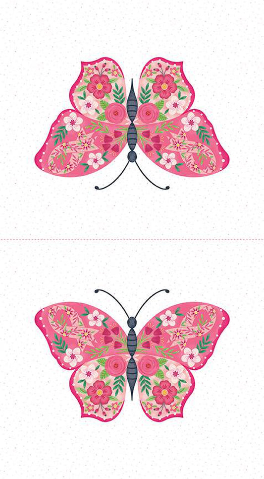 Strength in Pink Butterfly Panel