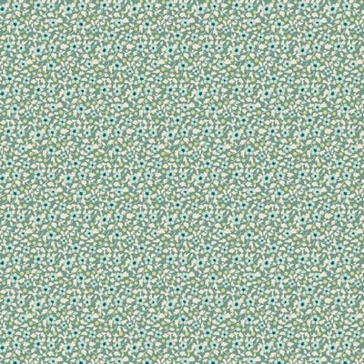 Tilda Brie Basics Teal small floral quilting cotton fabric