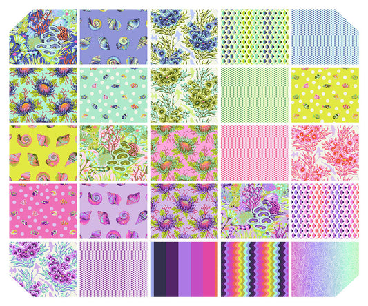 *Pre-order* Tula Pink - Floral Reef - 10" Charm Pack - 42pc || Floral Reef