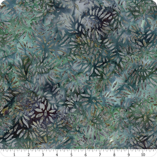 At Dusk - Batiks Smokey Teal Petals