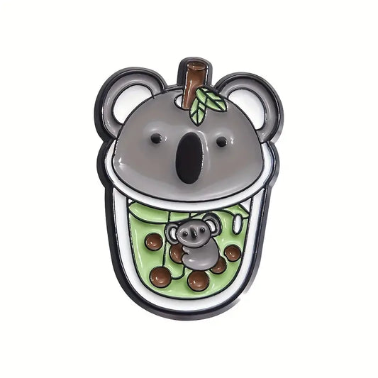 'Koala Bubble Tea' Enamel Pin