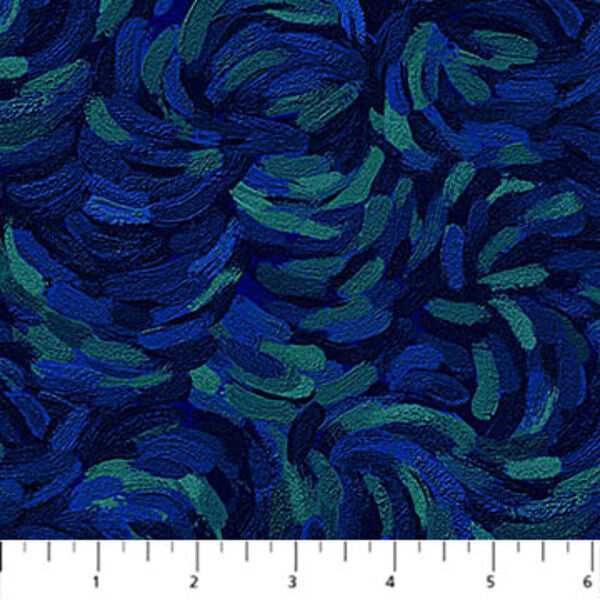 Starry Night - Brushstroke - Dark Blue Multi
