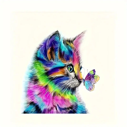 Kitty with Butterfly Diamond Painting Kit