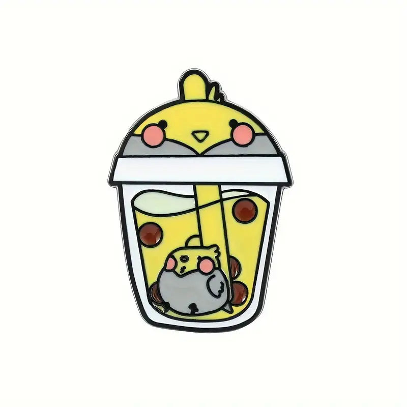 'Animal D Bubble Tea' Enamel Pin