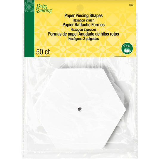 Dritz - 2" Hexagon Paper Piecing Shapes, 50 pc