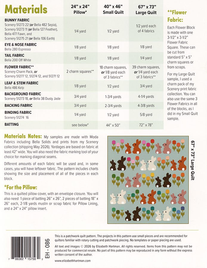 Elizabeth Hartman - Cottontails Quilt Pattern