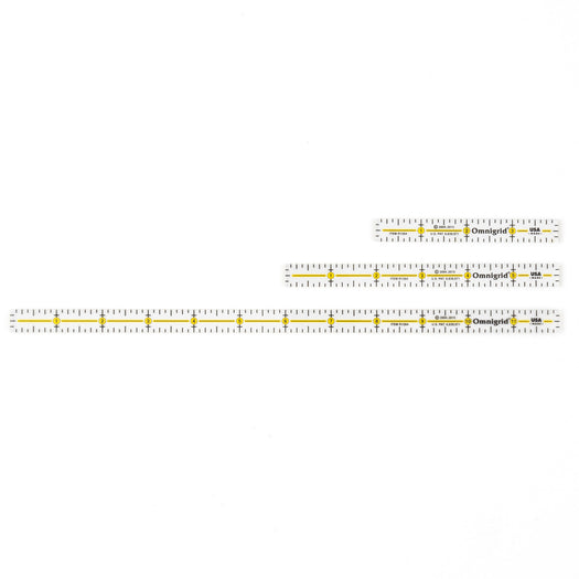 Omnigrid - Marking Ruler Trio with Lengths 4", 6", 12"