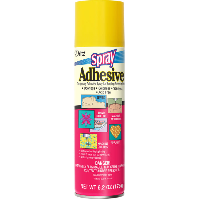 Dritz - Temporary Spray Adhesive for Bonding Fabric or Paper, Clear, 6.2 oz.